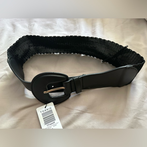 Torrid Black Stretch PU Belt with Buckle - Picture 1 of 2